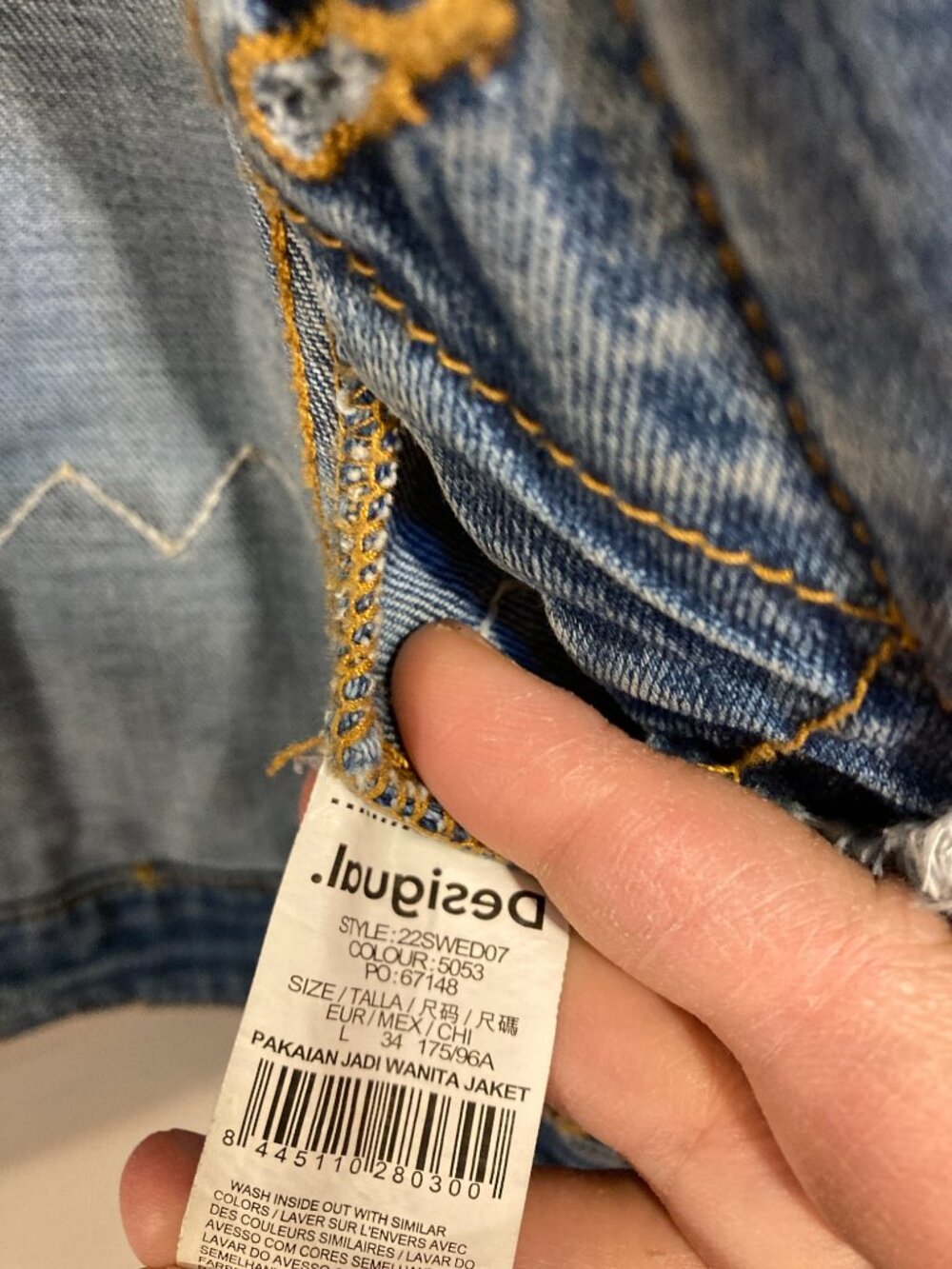 #178 Women's Desigual Bakersfield Denim Jacket, Size Large - Picture 4 of 5